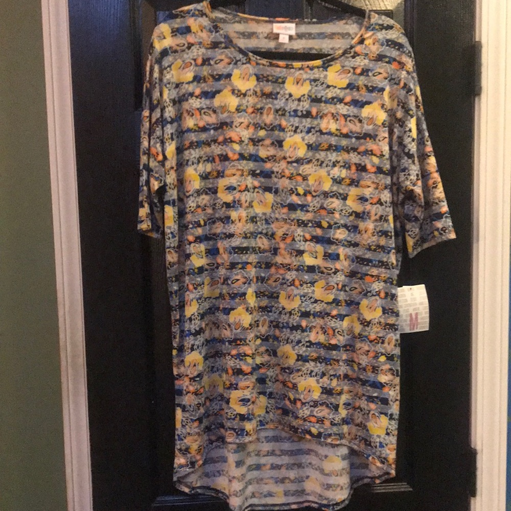 Lularoe Irma medium yellow orange flowers NEW